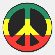 ¡Símbolo de paz para el mundo! Etiquetas Redondas
