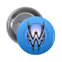 Símbolo del acuario del hierro, azul pins