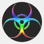 Símbolo del Biohazard del arco iris - pegatina