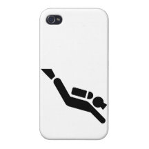 Símbolo del buceo con escafandra iPhone 4/4S carcasa