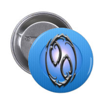 Símbolo del cáncer del hierro, azul pins
