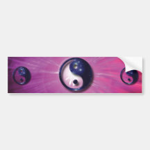 Símbolo del universo de Yin y de Yang Pegatina De Parachoque