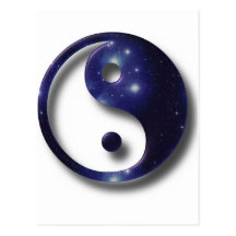 Símbolo del universo de Yin y de Yang Postales