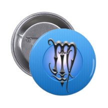 Símbolo del virgo del hierro, azul pin