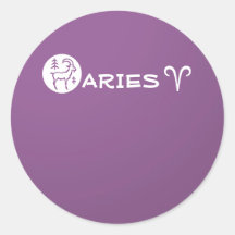 Símbolo del ZODIACO del ARIES Etiquetas Redondas