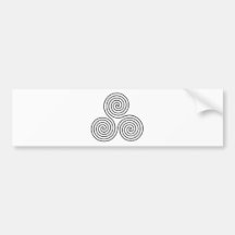 Símbolo espiral triple etiqueta de parachoque