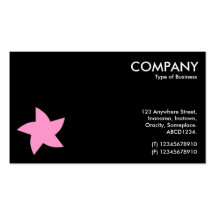 Símbolo giratorio rosado de la estrella - negro tarjeta de visita