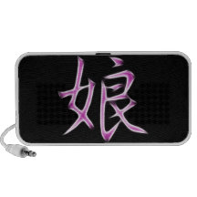 Símbolo japonés de la caligrafía del kanji de la h notebook altavoces