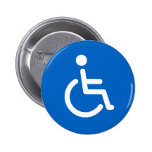 Símbolo lisiado o muestra azul y blanca de la desv pins