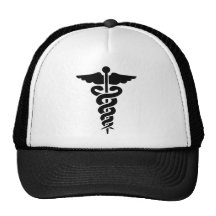 Símbolo médico de la carrera gorra