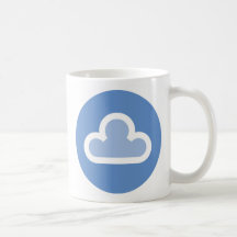 Símbolo mullido de la nube del tiempo taza de café