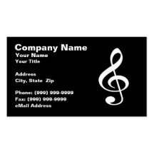 Símbolo musical del Clef Plantillas De Tarjeta De Negocio