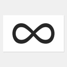 Símbolo negro del infinito rectangular pegatina