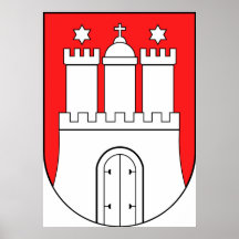 Símbolo oficial de Hamburgo Alemania del escudo de Impresiones