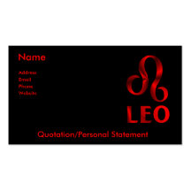 Símbolo rojo del horóscopo de Leo Plantillas De Tarjetas De Visita