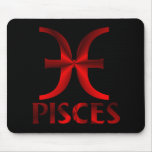 Símbolo rojo del horóscopo de Piscis Alfombrilla De Ratón