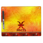 Símbolo rojo del horóscopo de Piscis Pizarra Blanca