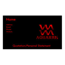 Símbolo rojo del horóscopo del acuario tarjetas de visita