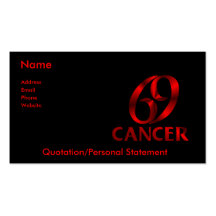 Símbolo rojo del horóscopo del cáncer tarjetas de negocios