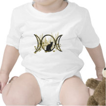 Símbolo triple de la luna - gato negro trajes de bebé