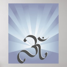 Símbolo y rayos - poster de OM