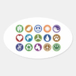 Símbolos de Eco Pegatinas Óvales