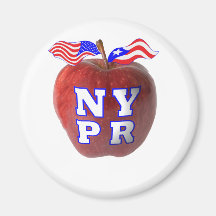 Símbolos de Nueva York Puerto Rico combinados Imán