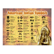 Símbolos del indio del nativo americano tarjetas postales