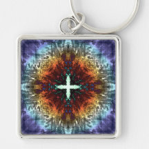 Simetría abstracta de colores llavero personalizado