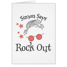 Simon dice la roca hacia fuera felicitación
