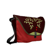 Simplemente árbol de amor de la vida bolsa de mensajería