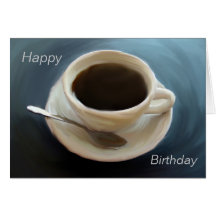 Simplemente tarjeta de cumpleaños del café