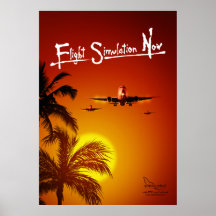 Simulación del vuelo ahora posters