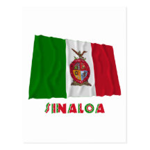 Sinaloa que agita la bandera oficiosa tarjeta postal