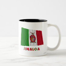 Sinaloa que agita la bandera oficiosa taza