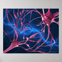 Sinapsis del nervio, ilustraciones del ordenador poster