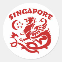 Singapur Pegatinas Redondas