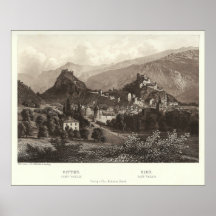 Sion en Suiza de la impresión antigua Impresiones