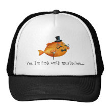 Sir Fishy Mustached Fish Gorras