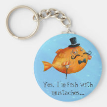 Sir Fishy Mustached Fish Llavero