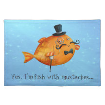 Sir Fishy Mustached Fish Mantel Individual