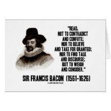 Sir Francis Bacon leyó para pesar y para considera Tarjetón