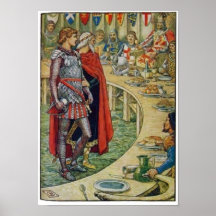 Sir Galahad ante el tribunal de rey Arturo Poster