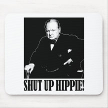 ¡Sir Winston Churchill dice encierrado al Hippie! Alfombrilla De Ratón