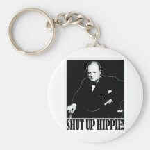 ¡Sir Winston Churchill dice encierrado al Hippie! Llaveros Personalizados