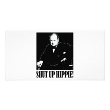 ¡Sir Winston Churchill dice encierrado al Hippie! Tarjetas Fotográficas Personalizadas