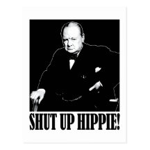 ¡Sir Winston Churchill dice encierrado al Hippie! Tarjetas Postales