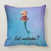 Sirena calva y de Moustached Cojines