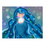 Sirena con el poster brillante de la perla posters
