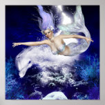 Sirena con el poster del delfín